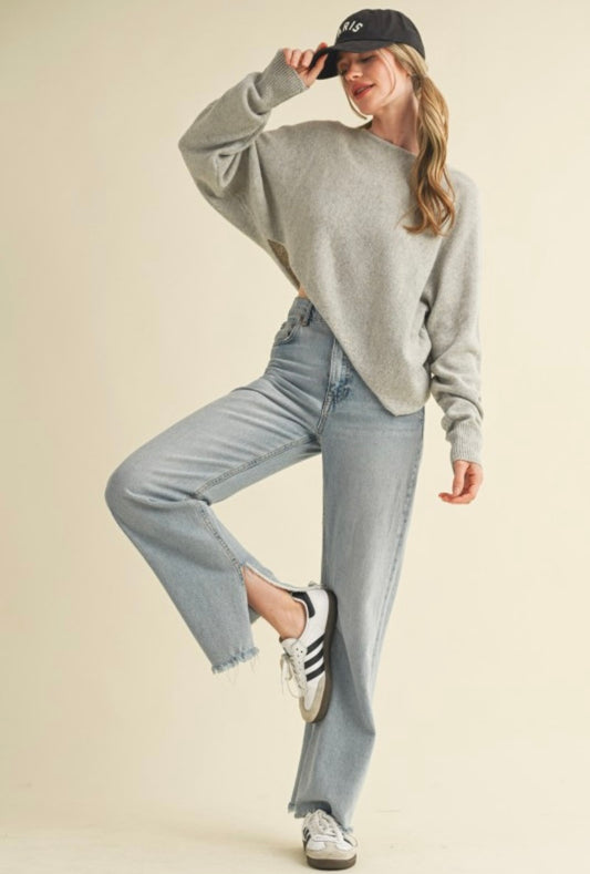 Heather asymmetrical hem sweater
