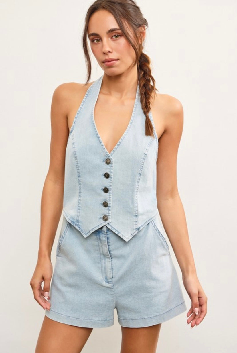 Ella denim romper