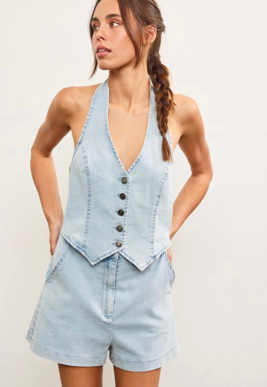 Ella denim romper