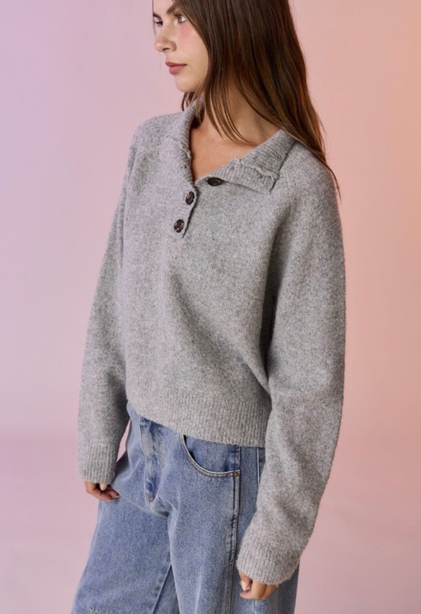 Lydia Half Button Sweater