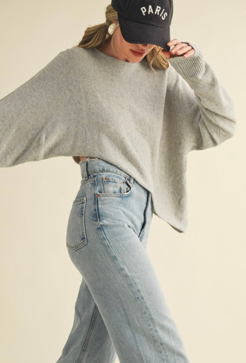 Heather asymmetrical hem sweater