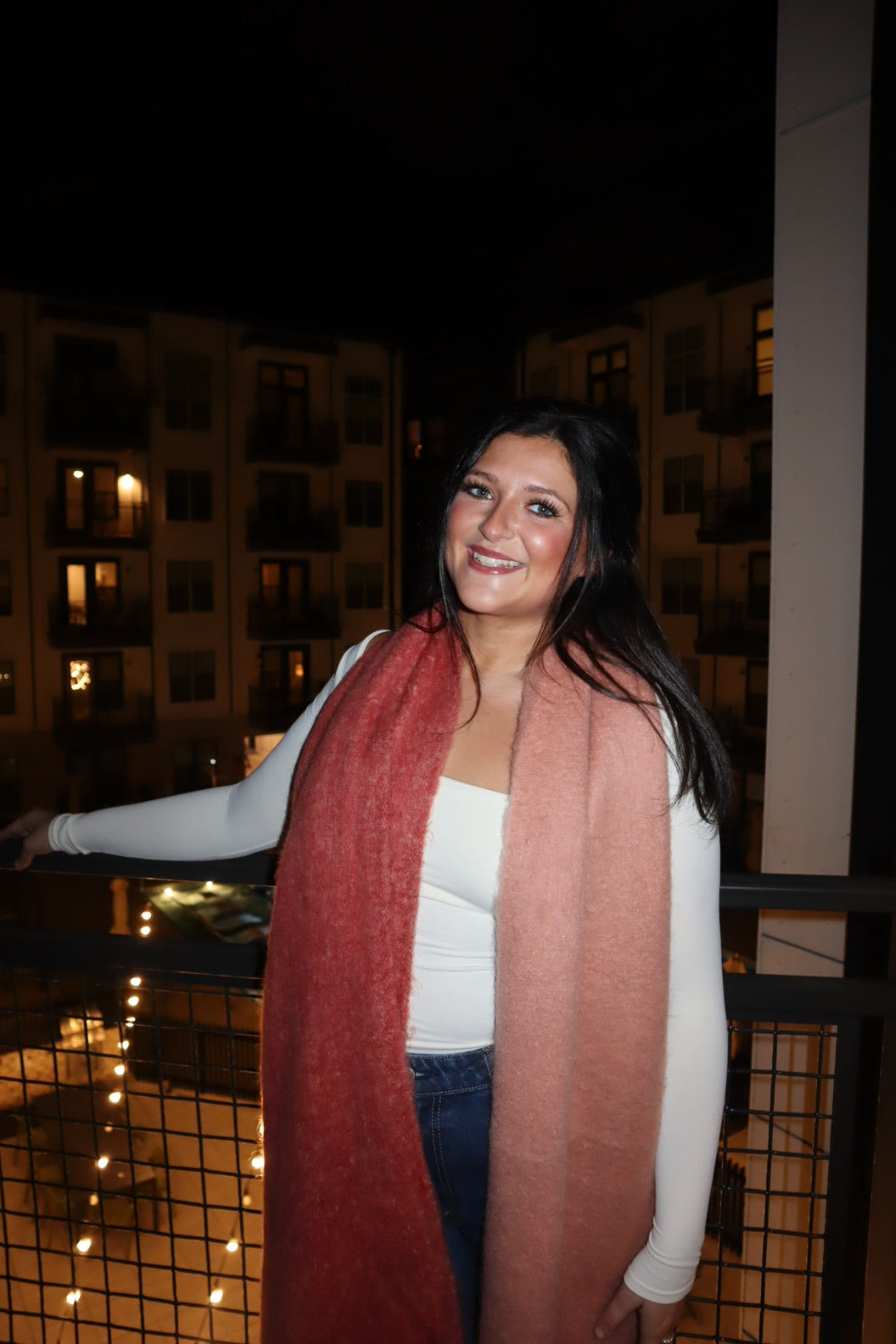 Tate two toned fringe scarf