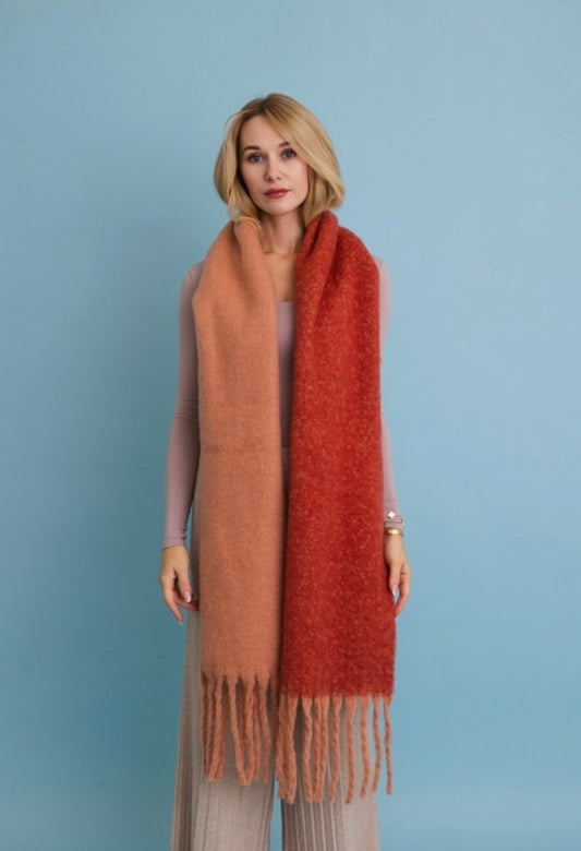 Tate two toned fringe scarf