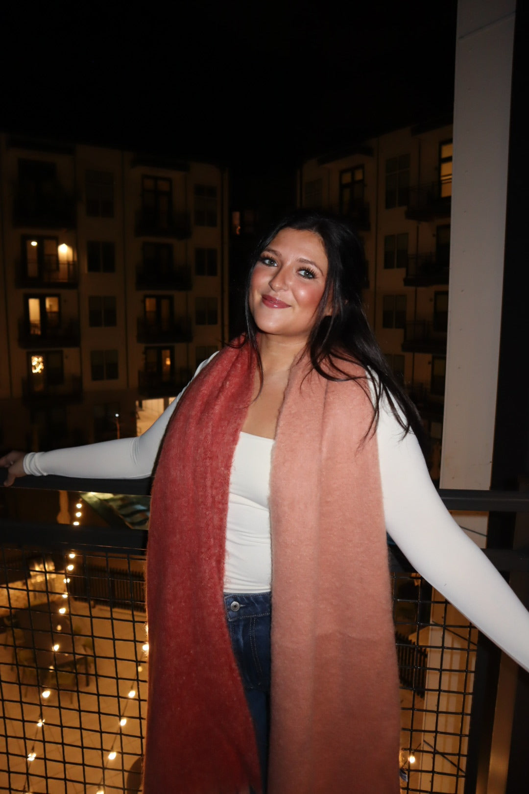 Tate two toned fringe scarf