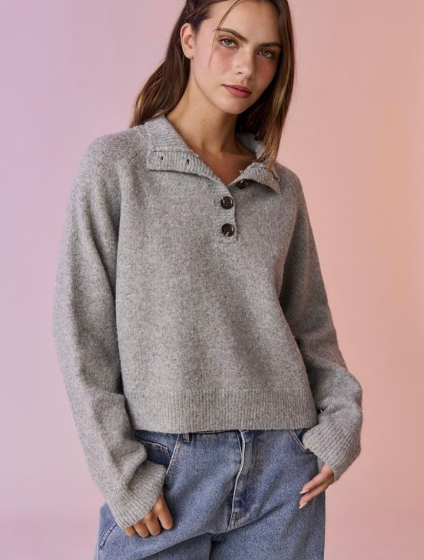 Lydia Half Button Sweater